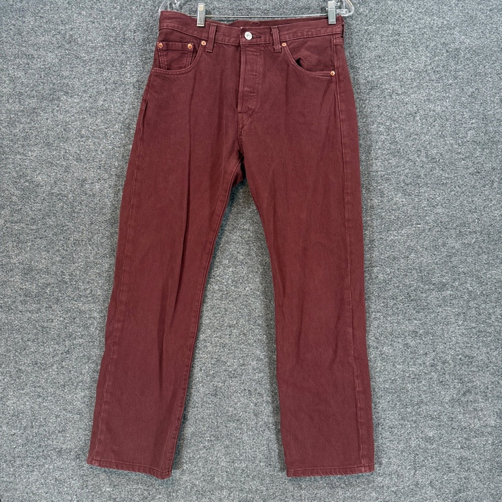 Levi's 501 '93 Jeans Men 30x26 Burgundy Straight Fit Button Fly Big E Premium